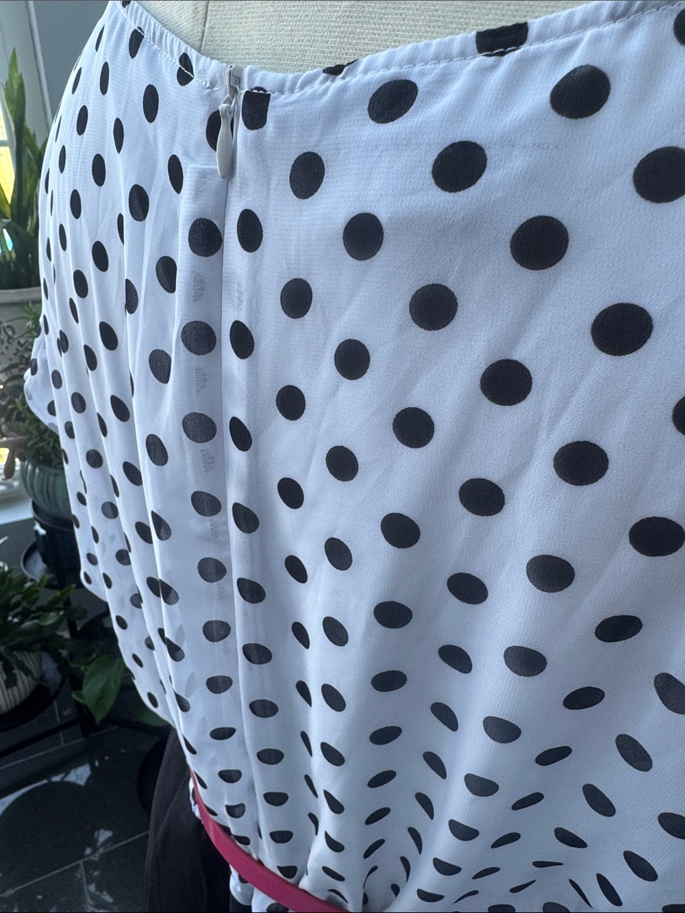 Alyx Dress with Polka Dot Bodice/Black Skirt and Pink Belt - Picture 4 of 6